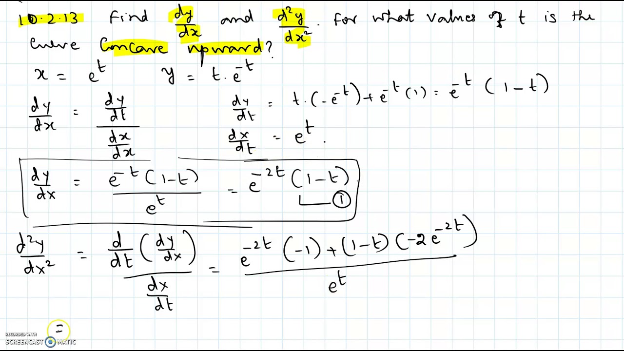 Calculus With Parametric Curves - 10.2.13 - YouTube