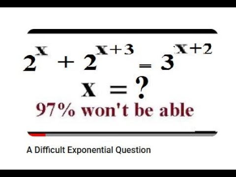A Difficult Exponential Question Youtube