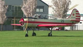 Sywell Museum Grand Opening Fly-in 2022 - Sat 16th Apr - Yak-52 taxiing in \u0026 Shutdown - Sony SR8E