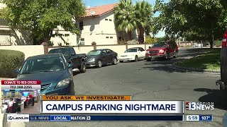 UNLV students parking in front of homes