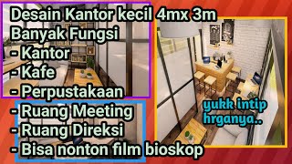 Desain Interior Kantor Kecil 4meterx 3meter Multifungsi