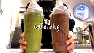 (Eng)🤎💚Right before the whipped cream escapes out of the screen!💚🤎 Rather good💃 / cafe vlog