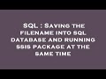SQL : Saving the filename into sql database and running ssis package at the same time