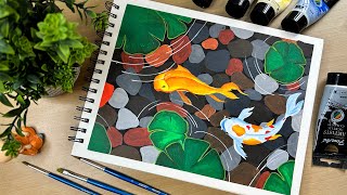 Koi Fish 🐠 Acrylic Painting | Acrylic Painting for Beginners