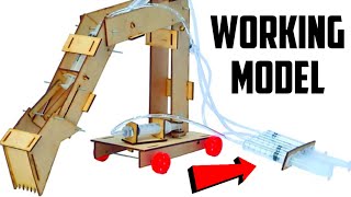 How to make hydraulic crane-hydraulic crane use cardboard-jcb crane ? working model jcb crane, jcb