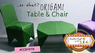 Origami Table and Chair - How to make Paper Furniture