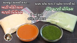 એક વર્ષ ચાલે તેવું ધાણાનું લીલી ચટણીનું પ્રીમિકસ અને આમચૂર, આમલી વગર ખાટીમીઠી ચટણીનું પ્રિમિકસ