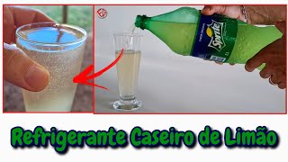 LIMONADA COM GAS!!! Como fazer Refrigerante Caseiro de Limão. Aguá. Açúcar. Limões.