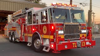 ⁴ᴷ ** 1st Ever Run *** Philadelphia Fire Department **BRAND NEW ** Tower Ladder 13 Responding Twice.