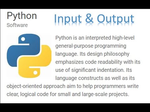 Input & Output Python - YouTube