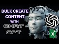 How to Prompt Chat GPT to Create Unlimited Content into a Spreadsheet for Excel