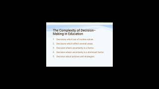 THE COMPLEXITY OF DECISION MAKING IN EDUCATION #viral #aiou#8617#aiou_updates #aioubook#jhwconcepts