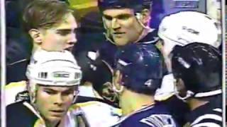 Bruins vs Whalers Brawl: Scott Daniels vs Mariusz Czerkawski \u0026 Kelly Chase vs Kyle McLaren