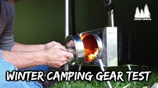 Backyard Hot Tent Gear Testing For Winter Camping -Poshehonka Stove and Tschum Lavvu