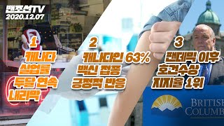 [밴조선영상뉴스] 1.캐나다 고용시장 회복세 하락  2.캐나다인 63% 코로나19 백신에 긍정적 답변 3.호건 수상 지지율 1위