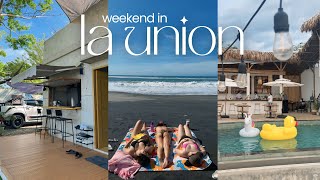 weekend vlog ⛱️ slow days in la union, beachfront airbnb, company year end party