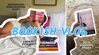 bookish DIML vlog: amazon book unboxing drama, library trip, book thrifting🛍️