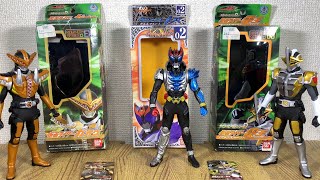 仮面ライダー電王＆キバ！ライダーヒーローシリーズ  D アックスフォーム・ガオウ・ガルルフォームの当時品ソフビ！　KAMEN RIDER DEN-O\u0026KIVA