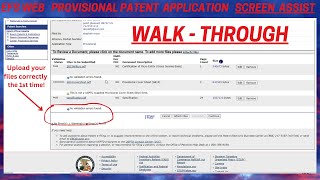 PROVISIONAL PATENT APPLICATION: Updated EFS Web Screen Assisted Walk -Through / Spring of 2023