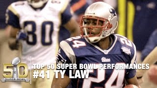 #41: Ty Law Super Bowl XXXVI Highlights | Top 50 Super Bowl Performances