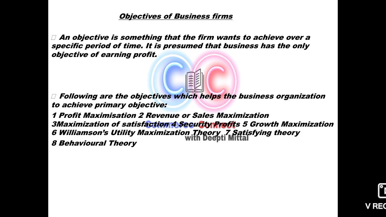 Objective Of Business Firm Part-1 ( Business Economics) - YouTube