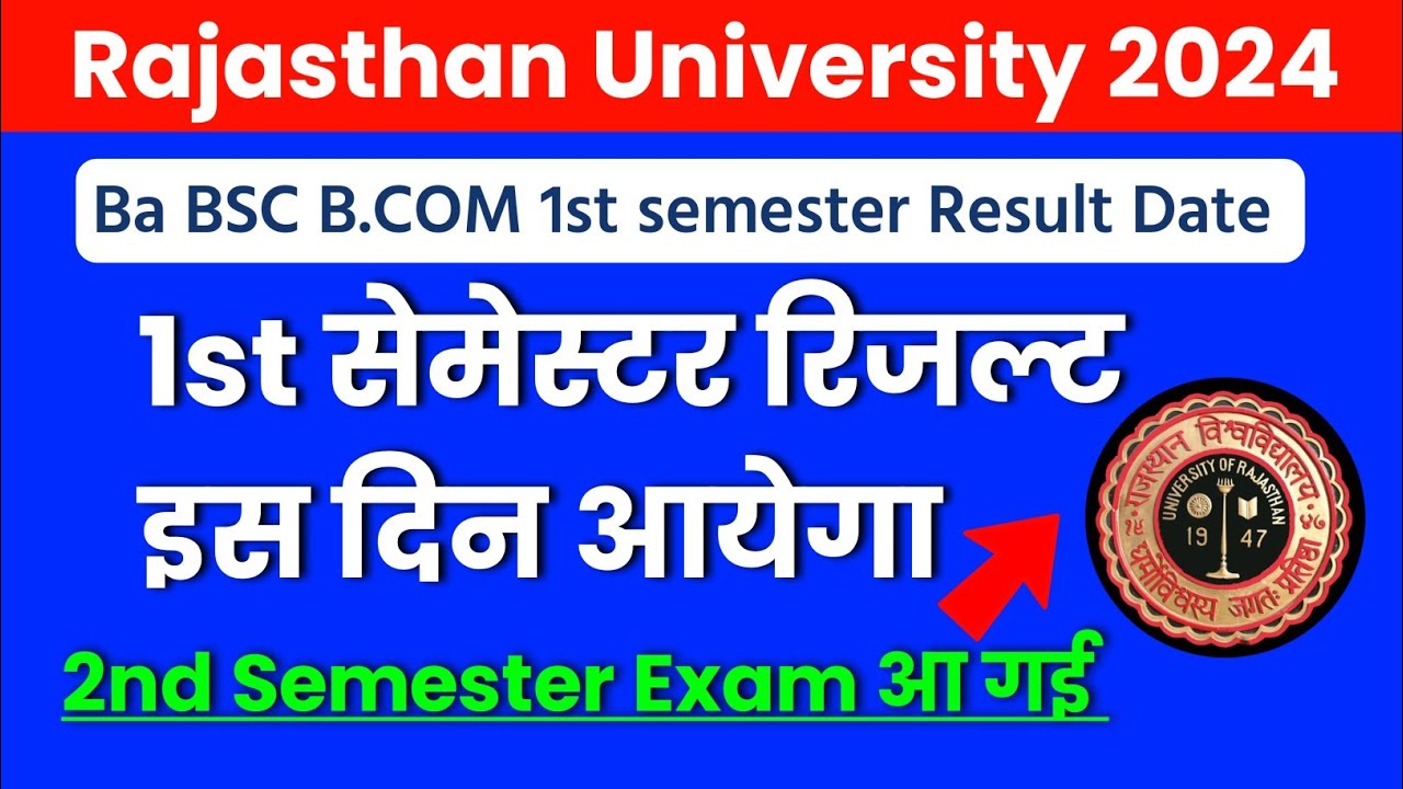 1st Semester Result 2024 Rajasthan University | Uniraj B.A B.SC B ...