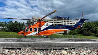 Air Ambulance takes off from CHEO helicopter pad. #ornge #cheo #ottawa #airambulance #helicopter