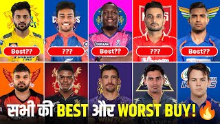 IPL 2024 : ALL 10 TEAMS ONE BEST AND WORST BUY OF IPL 2024 AUCTION | IPL ANALYSIS
