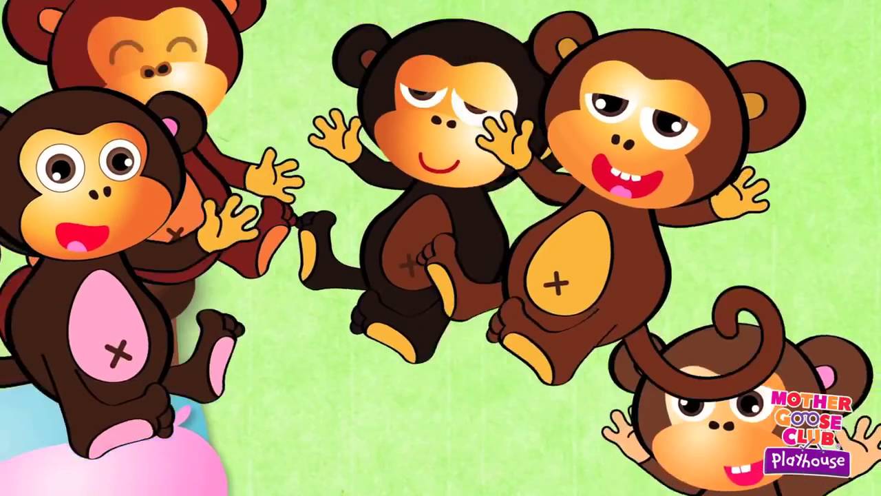 Five Little Monkeys Jumping On The Bed Mother Goose Club Nursery Rhymes ...