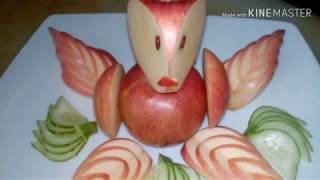 How to make Amazing | Apple garnish making easily | carving cucumber Attractive Apple fruits garnish