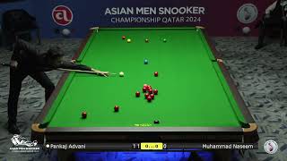 Pankaj Advani vs Muhammad Naseem, ASIAN CHAMPIONSHIP 2024 - Cue Ball Path