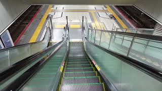 【FHD】【Escalator エスカレーター】広島 山陽本線 呉線 可部線 2番、3番のりば エスカレーター 下る