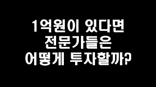 1억원이 있다면 전문가들은 어떻게 주식투자할까?