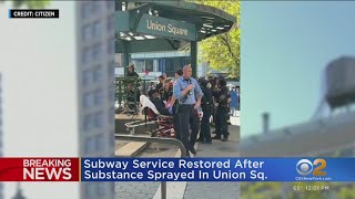Unknown substance sprayed on the subway at Union Square
