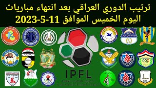 ترتيب الدوري العراقي بعد انتهاء مباريات اليوم الخميس الموافق 11-5-2023