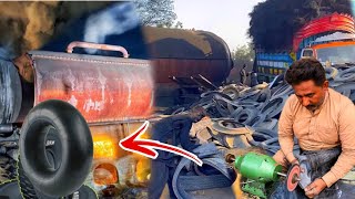 Incredible Process of Old Tyre Tubes Recycling | convert into new tubes | How Its Made