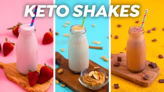 3 Keto Shake Recipes – Chocolate, Peanut Butter \u0026 Strawberry!