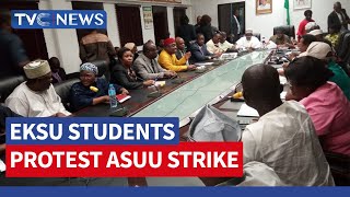 ASUU STRIKE: EKSU Students Protest, Block Federal Highway