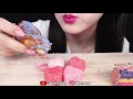 asmr red lips candy pop edible lipstick 레드립 입술 먹는 립스틱 먹방 mukbang eating