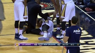 Anthony Davis Injury - Lakers vs Pelicans - 2016