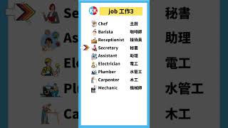 【零基礎英文】常見職業單詞 job-3 #英文   #常用 英文 #單詞 口語 #常見短語 #常見短語