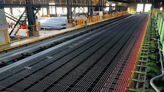 A Japanese factory process that mass-produces rebar.