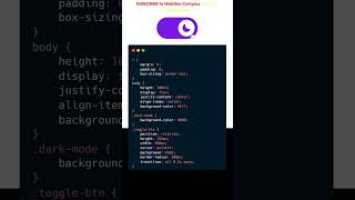 Create Dark Mode Toggle Button using HTML CSS and JavaScript in 25 Seconds