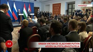 Orbán Viktor és Vlagyimir Putyin közös sajtótájékoztatója