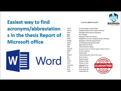 How to find abbreviations or acronyms in the report easily  Thesis formatting  Report