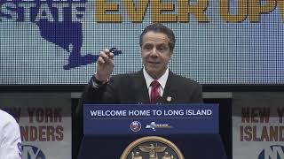 Governor Cuomo Makes An Announcement At The Nassau Coliseum