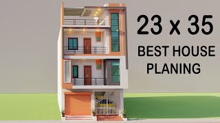23X35 Dukan Or Makan Ka Naksha,3D House Planing,23 by 35 car parking 5 Bedroom House plan