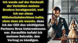 Ich wurde auf der Hochzeit herabgesetzt, nicht wissend, dass ich der CEO ihres Partners war.