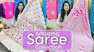 100% Pure Cotton Hand Painted Sarees | Mul Cotton, Tissue Silk, Jamdani saree Collection 2025 #saree