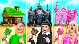 Wednesday vs Barbie One Colored House Challenge by Multi DO